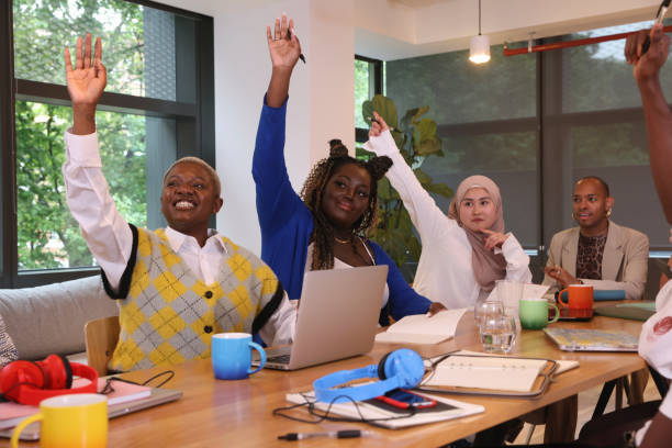 Students learning German